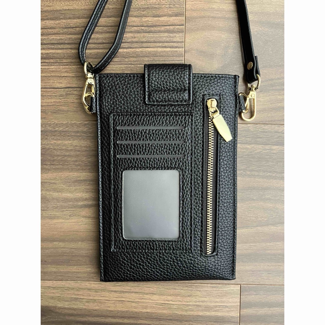 新品同様 スマホショルダー 財布 黒 レディースのバッグ(ショルダーバッグ)の商品写真