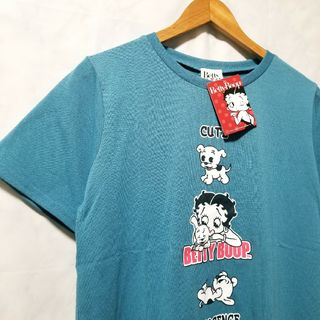 ベティブープ(Betty Boop)のBettyBoop （ベティブープ）新品　Tシャツ　濃水色　Lサイズ　ベティ(Tシャツ(半袖/袖なし))