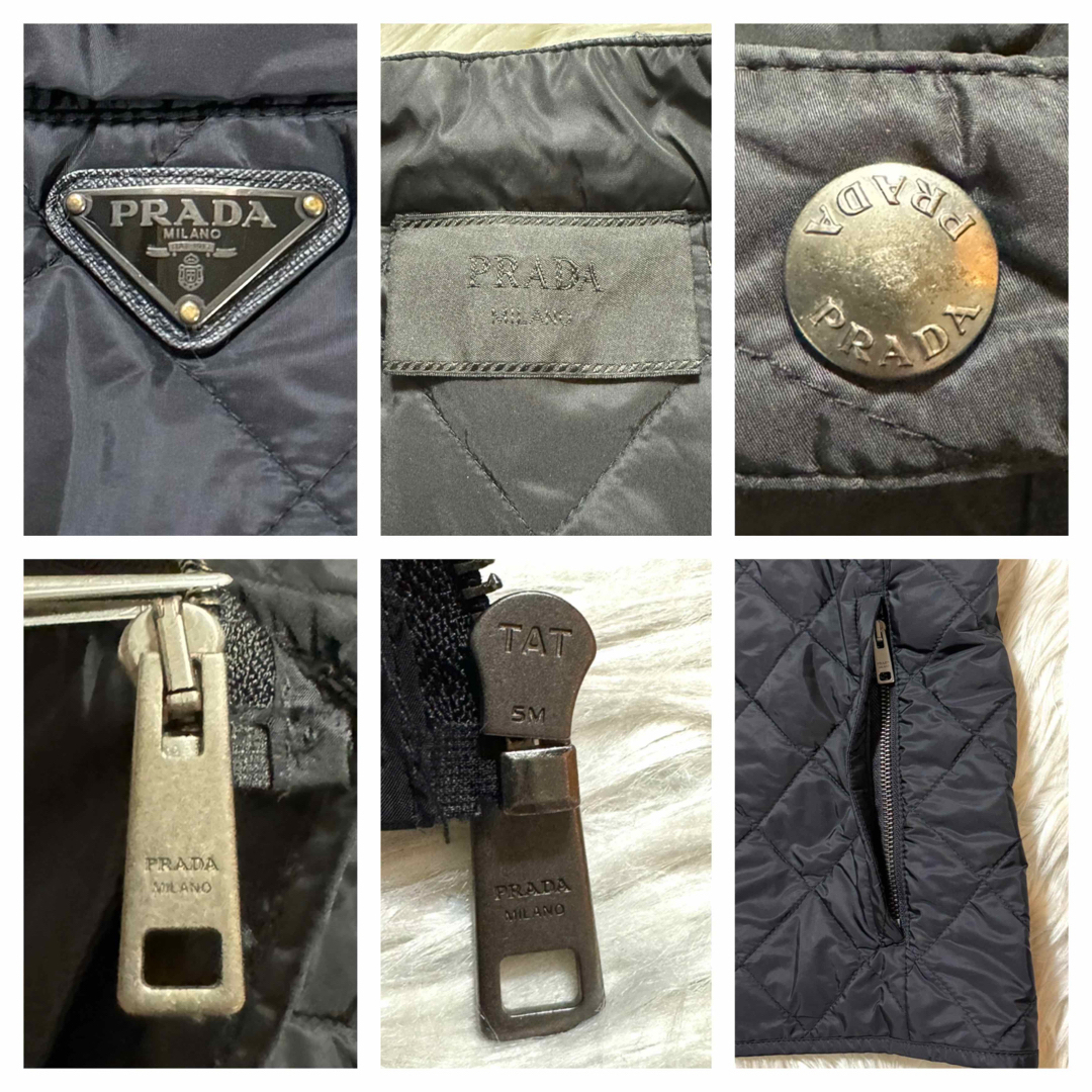 PRADA - 本物 美品 プラダ レザー三角タグ キルティング 中綿 PRADA - 本物 美品 プラダ レザー三角タグ キルティング 中綿