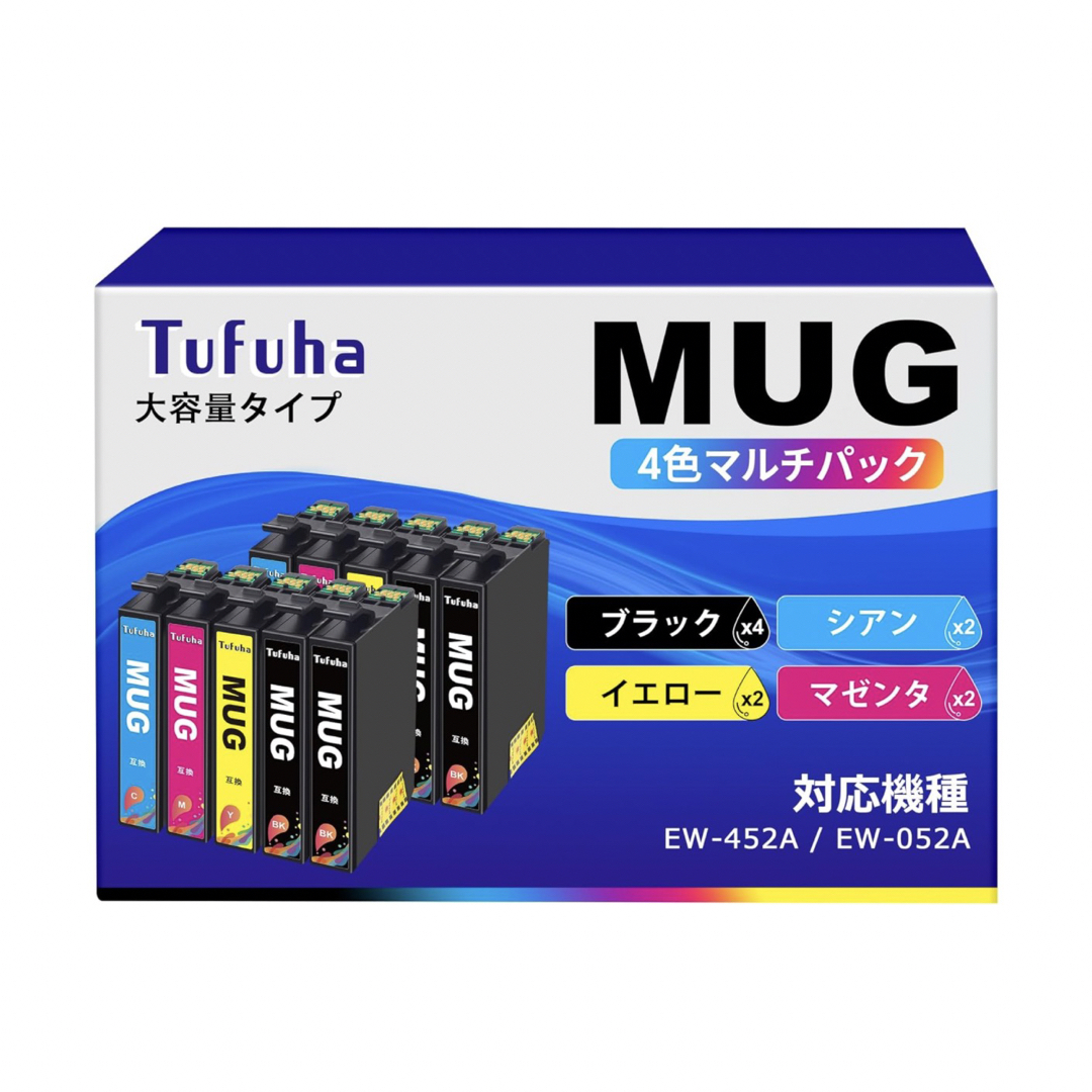 MUG-4CL マグカップ インク エプソン 用MUG 互換インクカートリッジ  インテリア/住まい/日用品のオフィス用品(オフィス用品一般)の商品写真