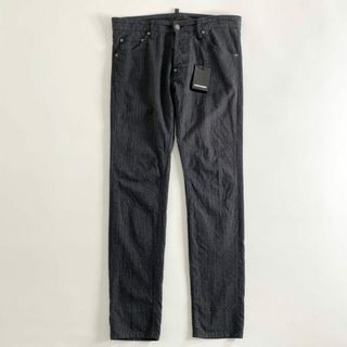 ディースクエアード(DSQUARED2)の12d15 《美品》 DSQUARED2 ディースクエアード イタリア製 S71LB0564 COOL GUY JEAN ストレートテーパードパンツ ボトム 46 グレー ストライプ コットン(その他)