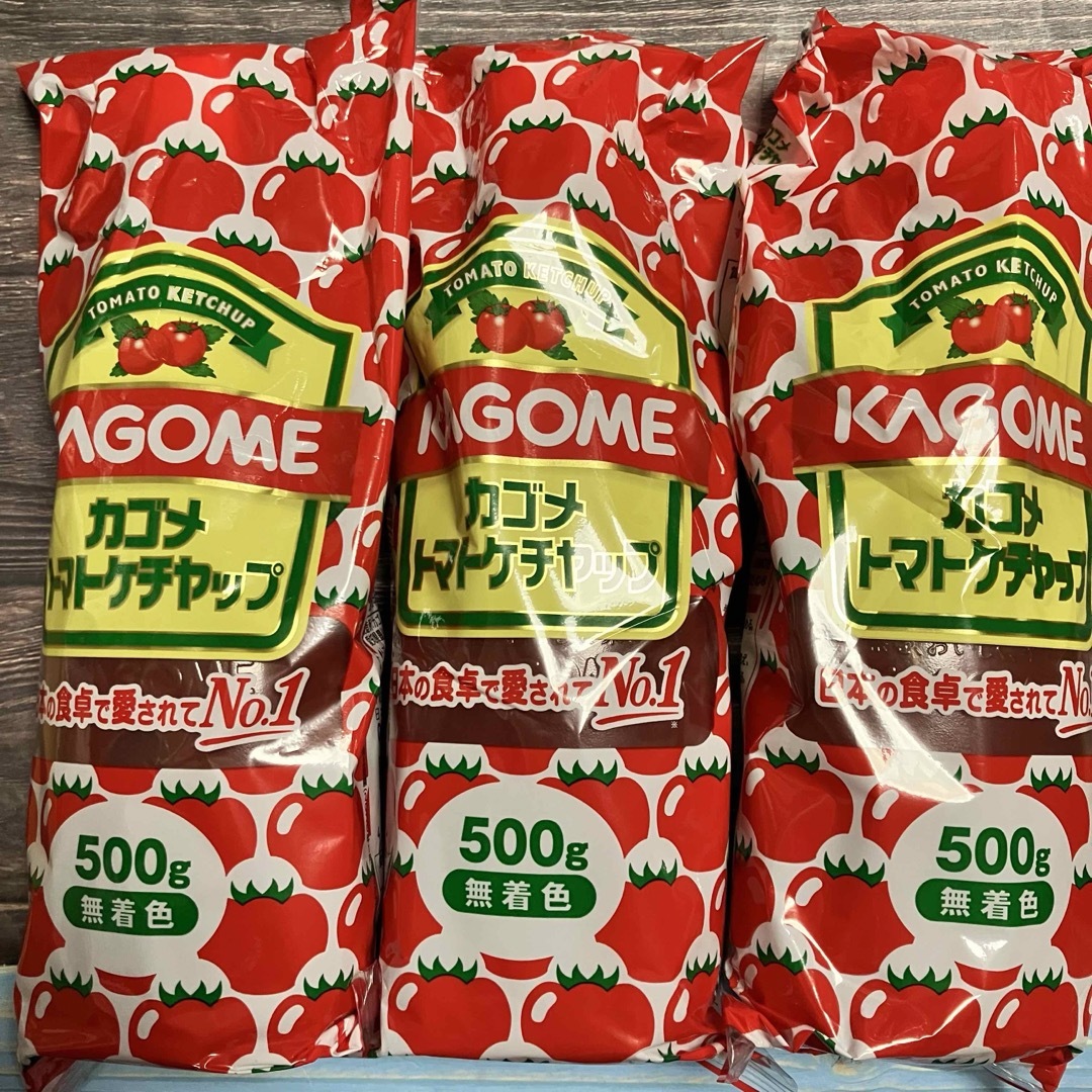 KAGOME(カゴメ)の値下げ不可　カゴメ　トマトケチャップ　500g 3個セット 食品/飲料/酒の食品(調味料)の商品写真