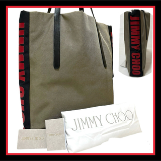 JIMMY CHOO - 【美品】JIMMY CHOO キャンバス トートバッグA4サイズ収納可