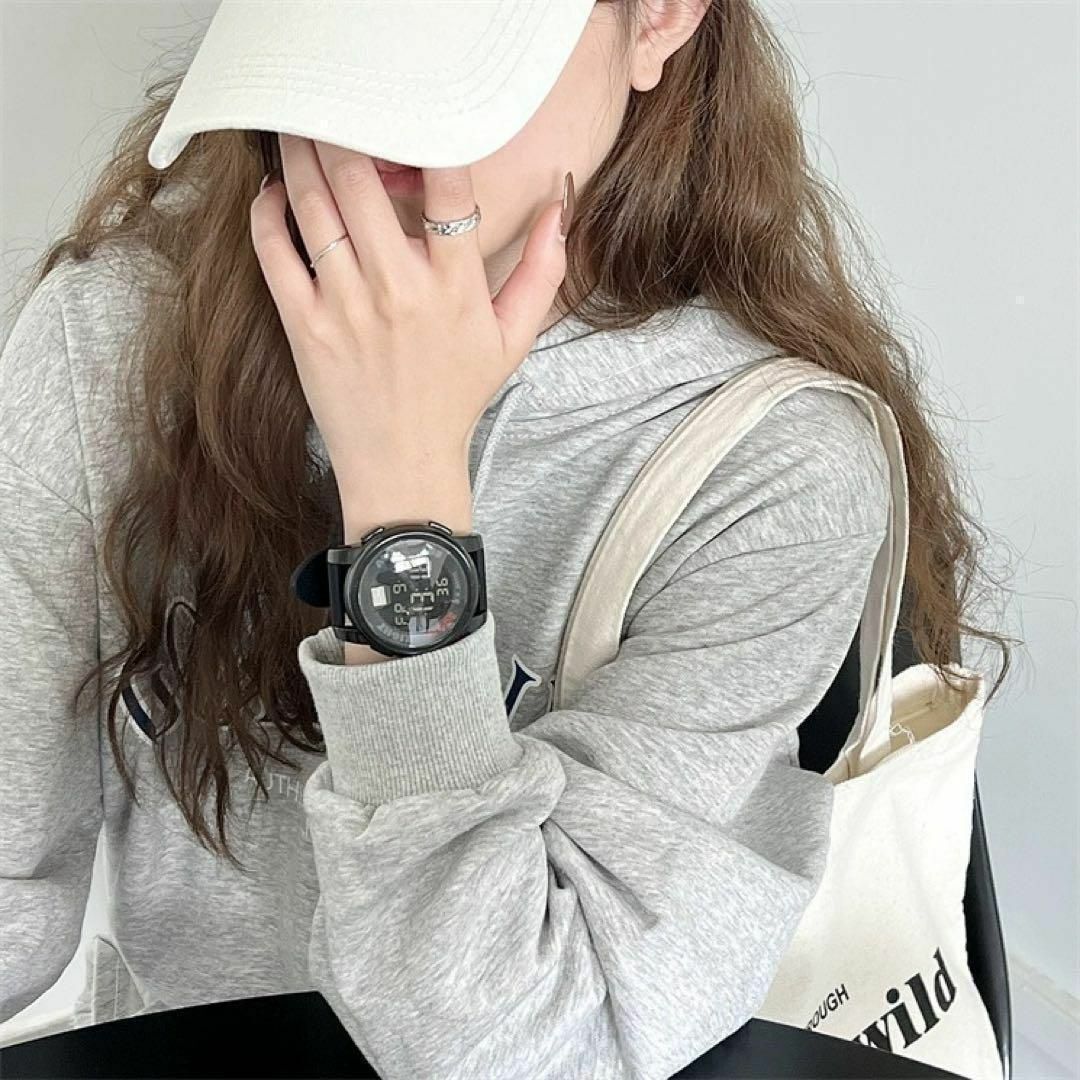 ミリタリー腕時計　デジタル腕時計　メンズ腕時計　レディース腕時計　［ホワイト］ レディースのファッション小物(腕時計)の商品写真