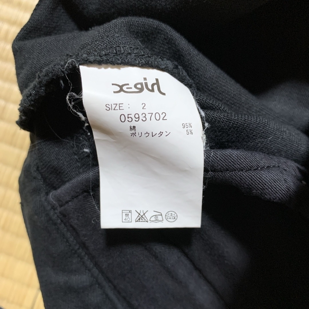 X-girl(エックスガール)のX-girl エックスガール　ショートパンツ　サイズ2 黒　ブラック　Lサイズ レディースのパンツ(ショートパンツ)の商品写真