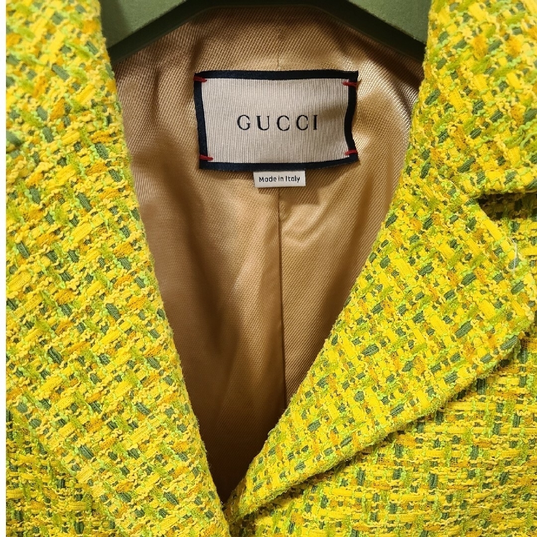 Gucci(グッチ)の新品★GUCCI　ツイードジャケット　イエロー　38 レディースのジャケット/アウター(テーラードジャケット)の商品写真