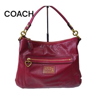 コーチ(COACH)のCOACH　コーチ　2way　ハンドバッグ　ショルダーバッグ　赤　エナメル(ショルダーバッグ)