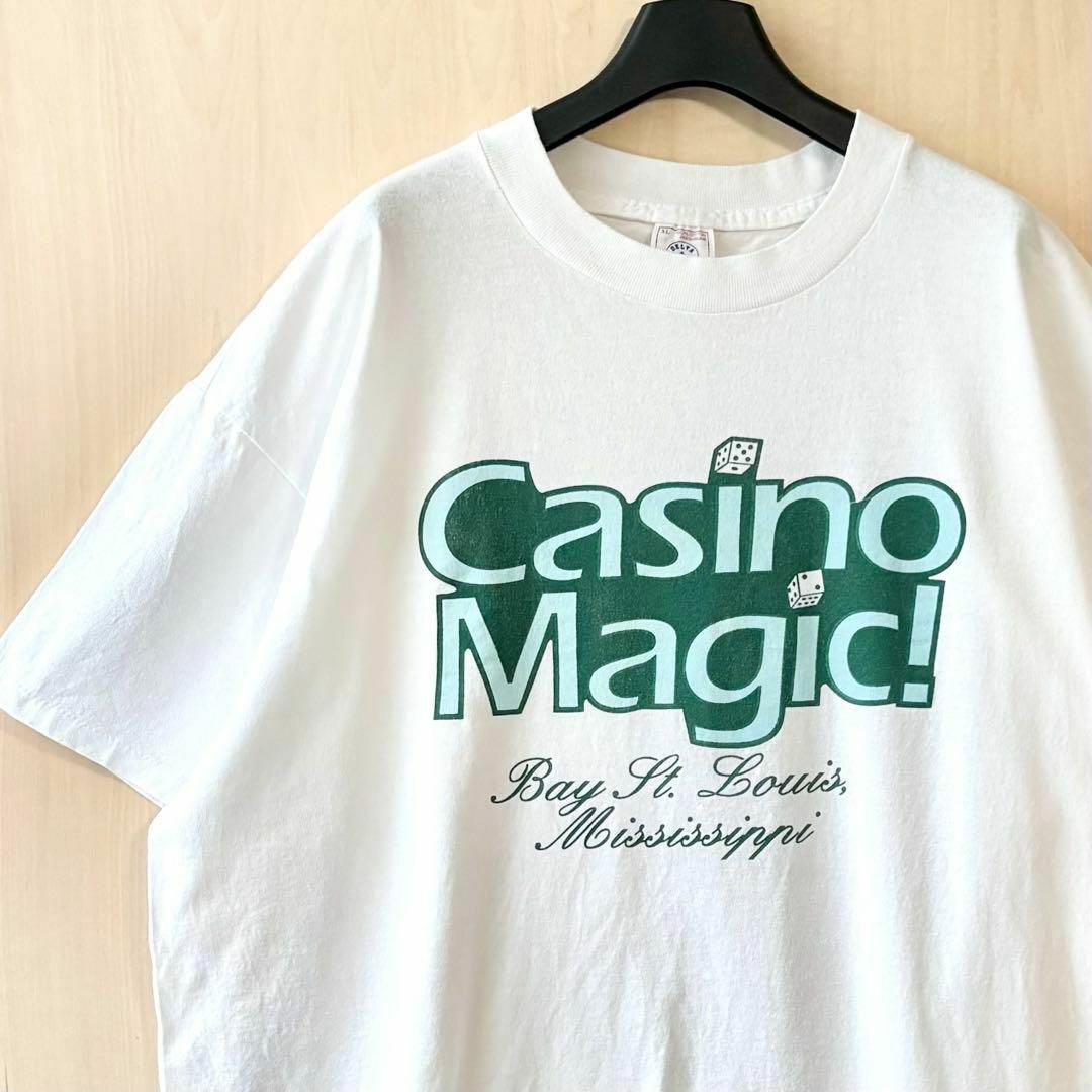 DELTA(デルタ)の90s古着　ヴィンテージ　デルタ　ロゴTシャツ　カジノマジック　サイコロ　ダイス メンズのトップス(Tシャツ/カットソー(半袖/袖なし))の商品写真