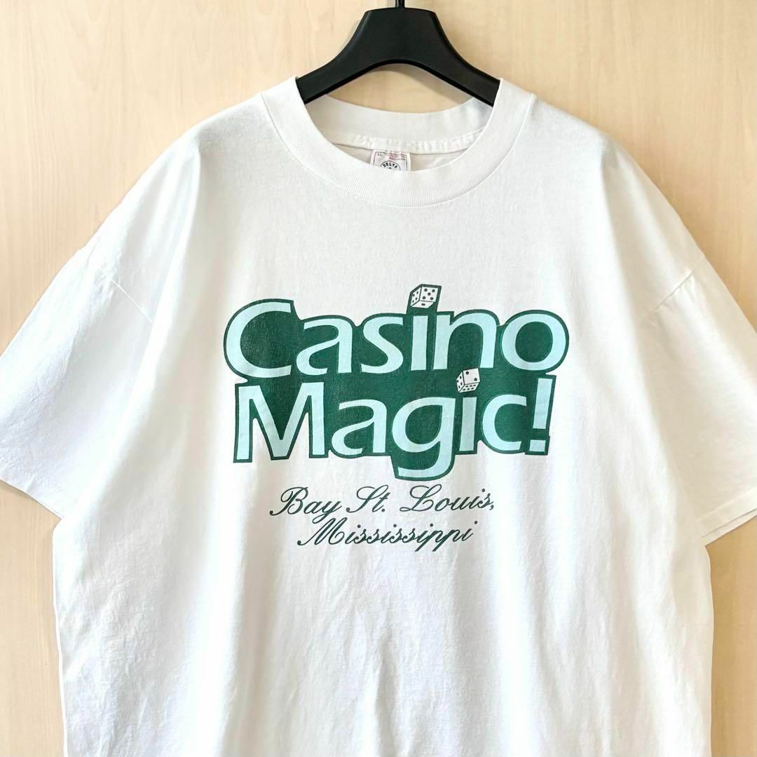 DELTA(デルタ)の90s古着　ヴィンテージ　デルタ　ロゴTシャツ　カジノマジック　サイコロ　ダイス メンズのトップス(Tシャツ/カットソー(半袖/袖なし))の商品写真