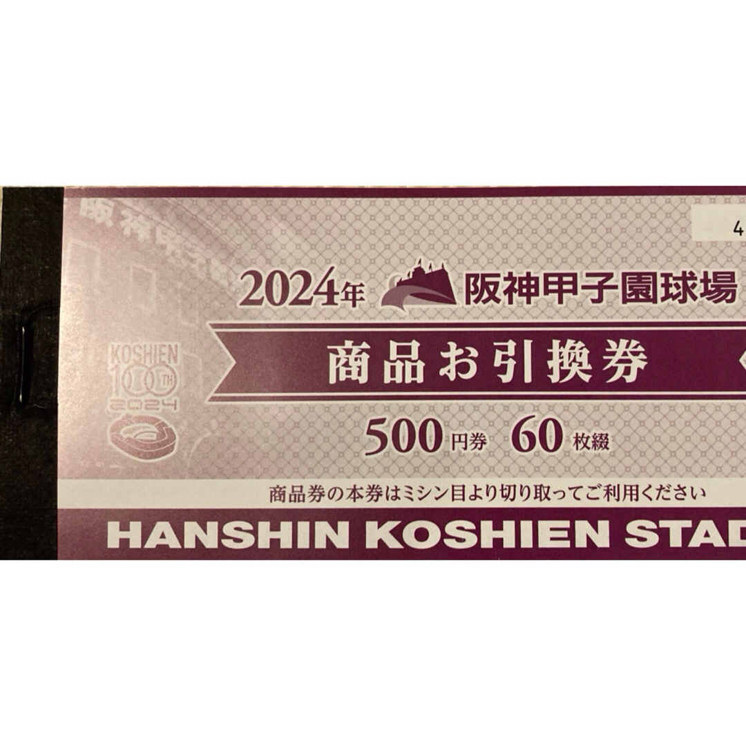 阪神甲子園球場商品券3万円分商品お引換券500円×60枚 チケットのスポーツ(野球)の商品写真