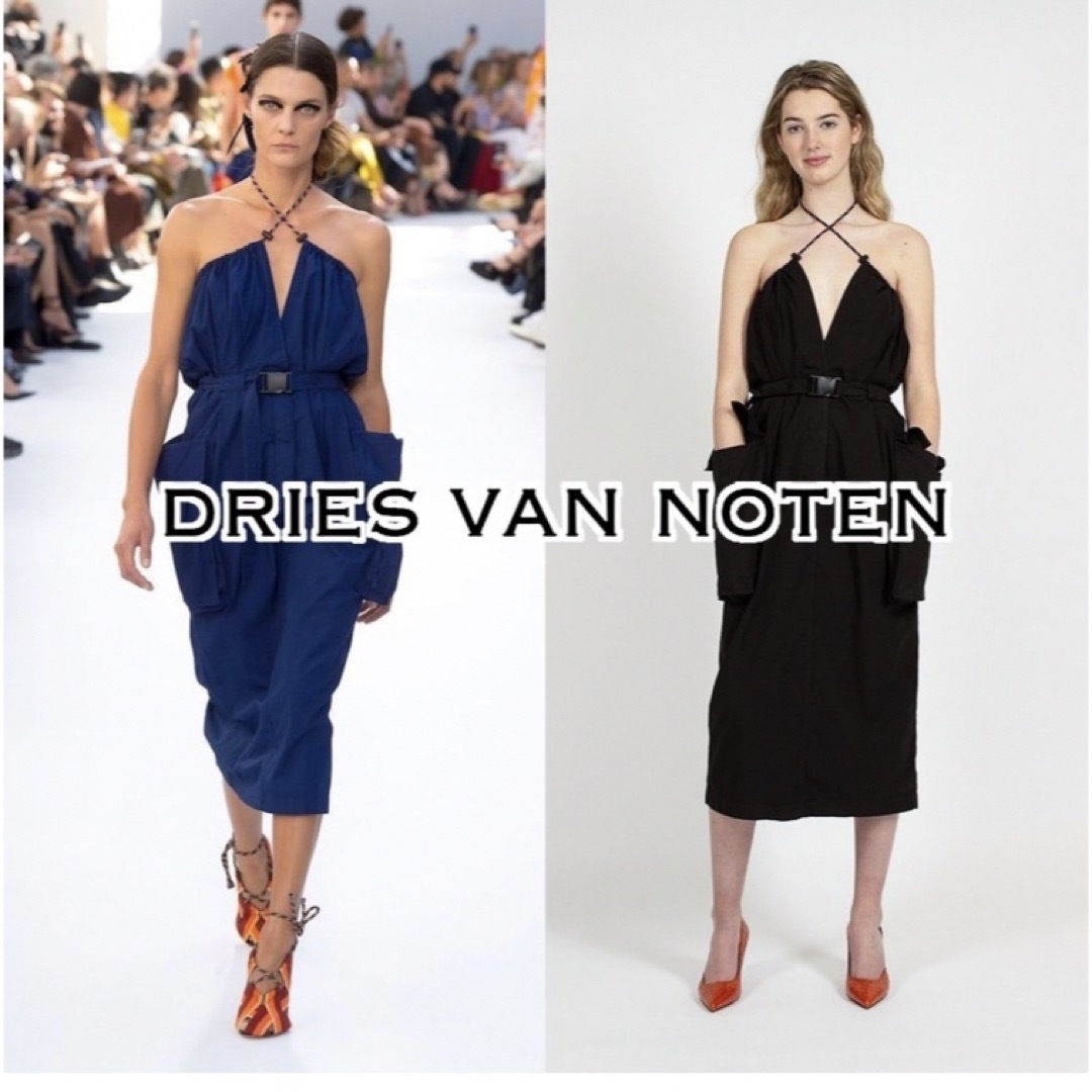 DRIES VAN NOTEN(ドリスヴァンノッテン)のドリスヴァンノッテン　ネイビーワンピース レディースのワンピース(ロングワンピース/マキシワンピース)の商品写真