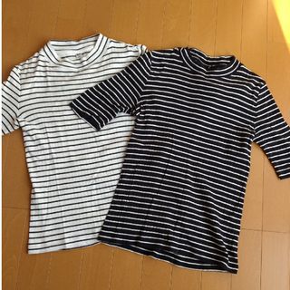 ユニクロ(UNIQLO)のユニクロ ボーダー カットソー Tシャツ  M(カットソー(半袖/袖なし))