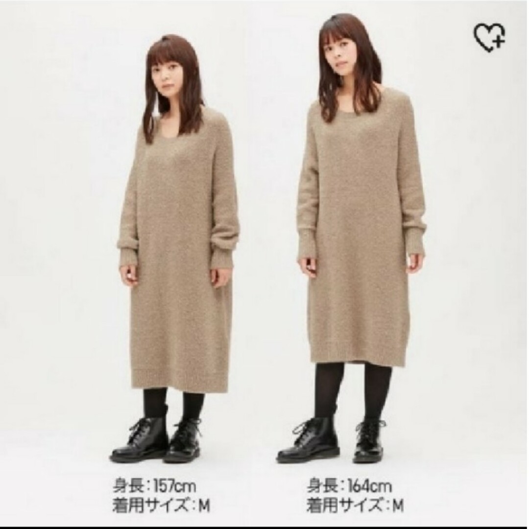 UNIQLO(ユニクロ)のUNIQLOプークレニットワンピース レディースのワンピース(ひざ丈ワンピース)の商品写真