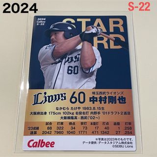 サイタマセイブライオンズ(埼玉西武ライオンズ)の【2024プロ野球チップス】中村　剛也　埼玉西武ライオンズ(スポーツ選手)