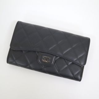 シャネル(CHANEL)の【CHANEL】シャネル マトラッセ三つ折り長財布 A31506 ブラック キャビアスキン/tm08563tg(財布)