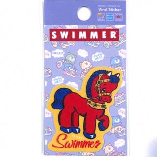 スイマー(SWIMMER)のスイマー ダイカット ミニステッカー 「 木馬 」＊ swimmer レトロ(キャラクターグッズ)