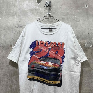 90sUSA古着アーニーアーヴァン Tシャツ ナスカー NASCAR(Tシャツ/カットソー(半袖/袖なし))