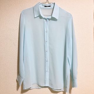 エモダ(EMODA)のEMODA エモダ シアーシャツ トップス ブルー レディース(シャツ/ブラウス(長袖/七分))