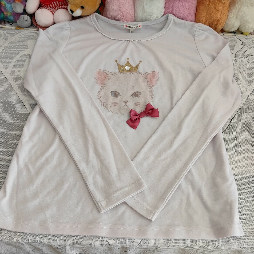 anyFAM(エニィファム)の美品☆エニィファム　ねこが可愛い♪長袖Ｔシャツ　150cm キッズ/ベビー/マタニティのキッズ服女の子用(90cm~)(Tシャツ/カットソー)の商品写真