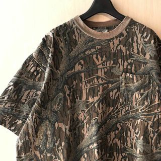 ヴィンテージ(VINTAGE)の90sUSA製古着ヴィンテージ　ポケットTシャツ　ツーリカモ　MOSSY OAK(Tシャツ/カットソー(半袖/袖なし))