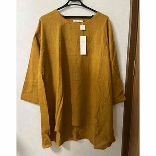 サンバレー(SUNVALLEY)の【新品未使用】SUN VALLEY  キャメル　ロングチュニック　ミニワンピース(チュニック)