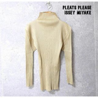 プリーツプリーズイッセイミヤケ(PLEATS PLEASE ISSEY MIYAKE)の美品 PLEATS PLEASE ハイネック 長袖 カットソー(カットソー(長袖/七分))