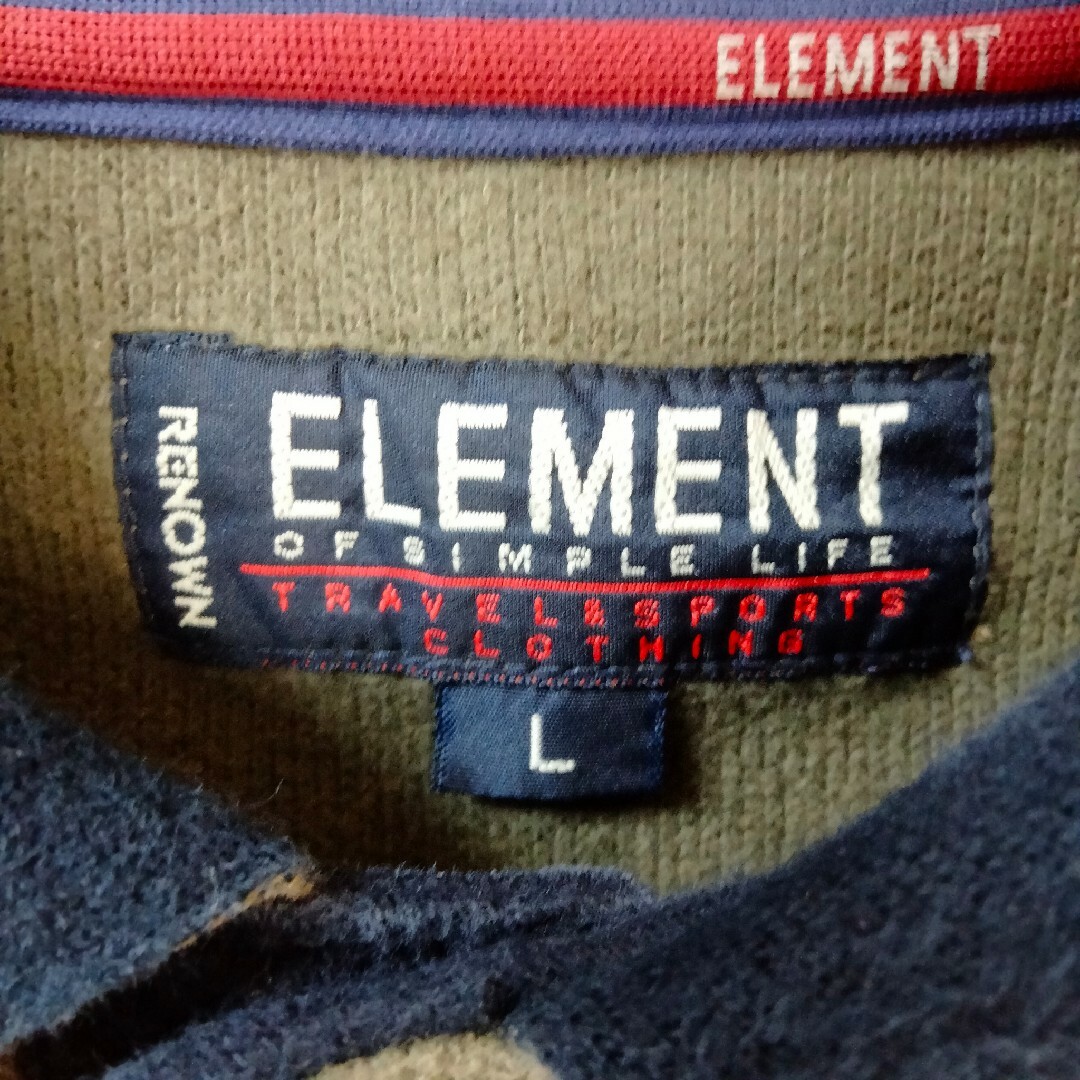 VINTAGE(ヴィンテージ)の90s ELEMENT アースカラー　ポロシャツ　スウェット　トレーナー　古着 メンズのトップス(スウェット)の商品写真