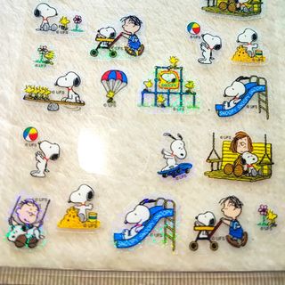 スヌーピー(SNOOPY)の●▲■　スヌーピー　ラメ　クリアシール　キラキラ　公園　お散歩(シール)