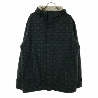 カンタベリー(CANTERBURY)のカンタベリー チェック柄 ジップジャケット M ネイビー×グリーン CANTERBURY OF NEW ZEALAND メンズ 古着 【240414】(その他)