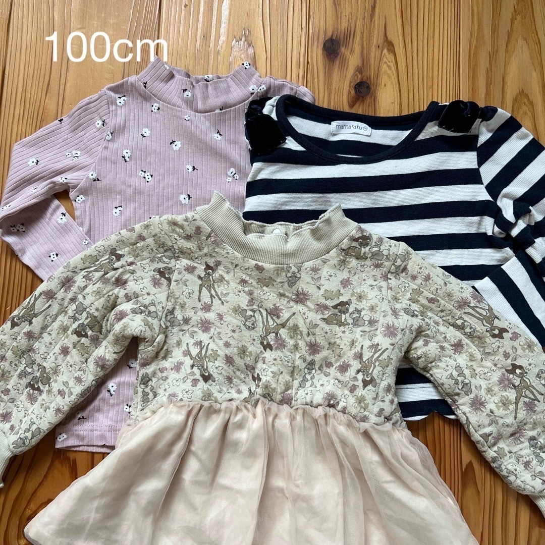 西松屋(ニシマツヤ)の100cm 長袖 キッズ/ベビー/マタニティのキッズ服女の子用(90cm~)(Tシャツ/カットソー)の商品写真