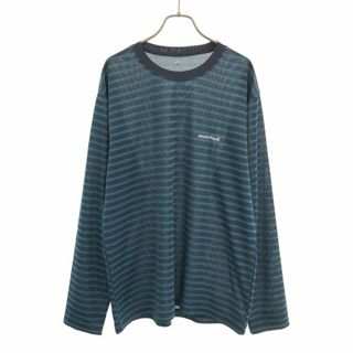 モンベル(mont bell)のモンベル ボーダー 長袖 Tシャツ XL ブルー系 montbell ロンT メンズ 古着 【240414】 メール便可(Tシャツ/カットソー(七分/長袖))