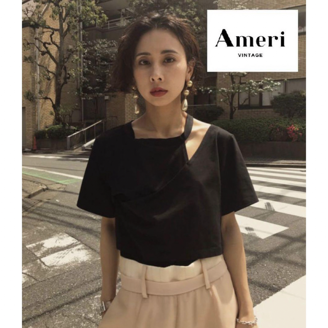 Ameri VINTAGE(アメリヴィンテージ)の【Ameri】MY ELABORATE TEE カットソーTシャツブラック メンズのトップス(Tシャツ/カットソー(半袖/袖なし))の商品写真