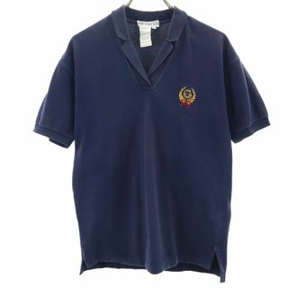 グッチ(Gucci)のグッチ 90s イタリア製 オールド 半袖 ポロシャツ M ネイビー系 GUCCI 鹿の子 レディース 古着 【240414】(ポロシャツ)