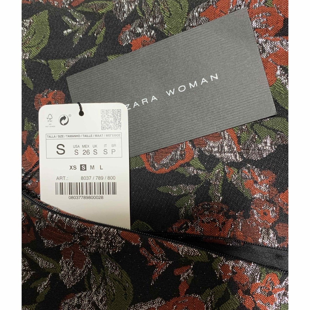 ZARA(ザラ)のZARA WOMAN  ボディコン  チューブトップワンピース  お花柄 S レディースのワンピース(ミニワンピース)の商品写真