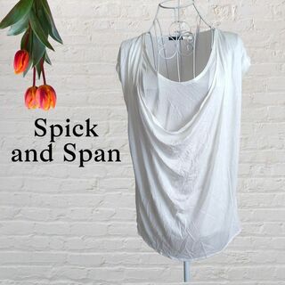 Spick & Span - 未使用　Spick and Span スピック＆スパン　Uネックドレープシャツ白