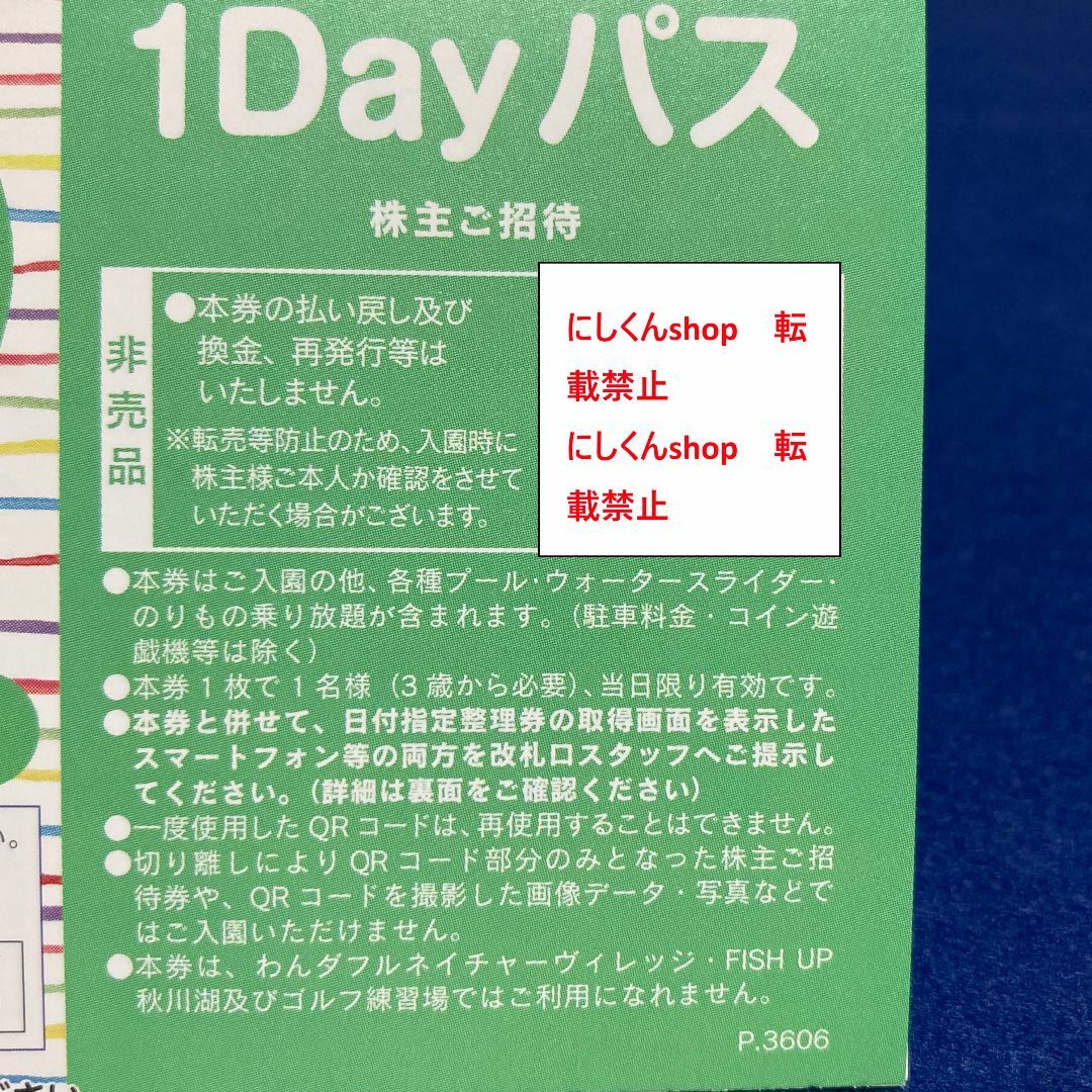 サマーランド　入園招待券　8枚セット　7月8月ok　株主優待　東京都競馬 チケットの施設利用券(プール)の商品写真