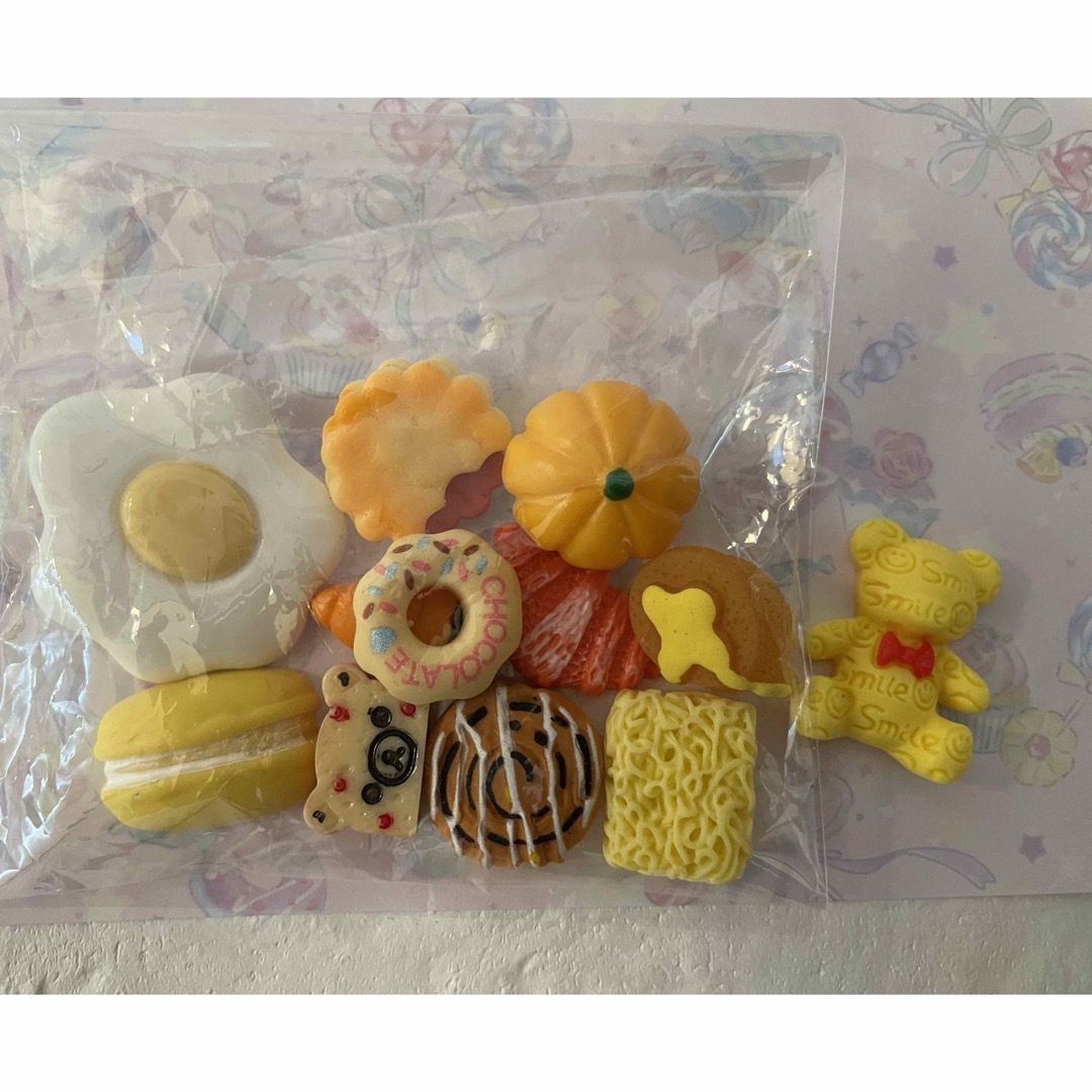 くまちゃんつき♡デコパーツセット　朝食風セット ハンドメイドの素材/材料(各種パーツ)の商品写真