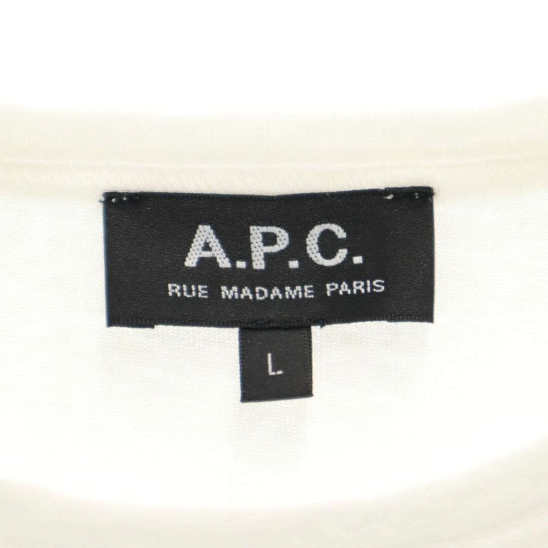 A.P.C(アーペーセー)のアーペーセー 日本製 プリント 半袖 Tシャツ L ホワイト系 A.P.C. メンズ 古着 【240414】 メール便可 メンズのトップス(Tシャツ/カットソー(半袖/袖なし))の商品写真