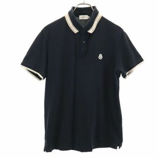 モンクレール(MONCLER)のモンクレール 半袖 ポロシャツ M ブラック MONCLER 鹿の子 メンズ 古着 【240414】(ポロシャツ)