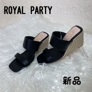 ロイヤルパーティー(ROYAL PARTY)の【新品】ロイヤルパーティ　サンダル　ブラック　黒　Mサイズ(サンダル)