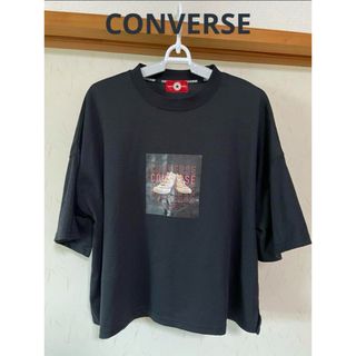 コンバース(CONVERSE)のCONVERSE コンバース ドライメッシュ ピンクシューズTシャツ ブラック (Tシャツ(半袖/袖なし))