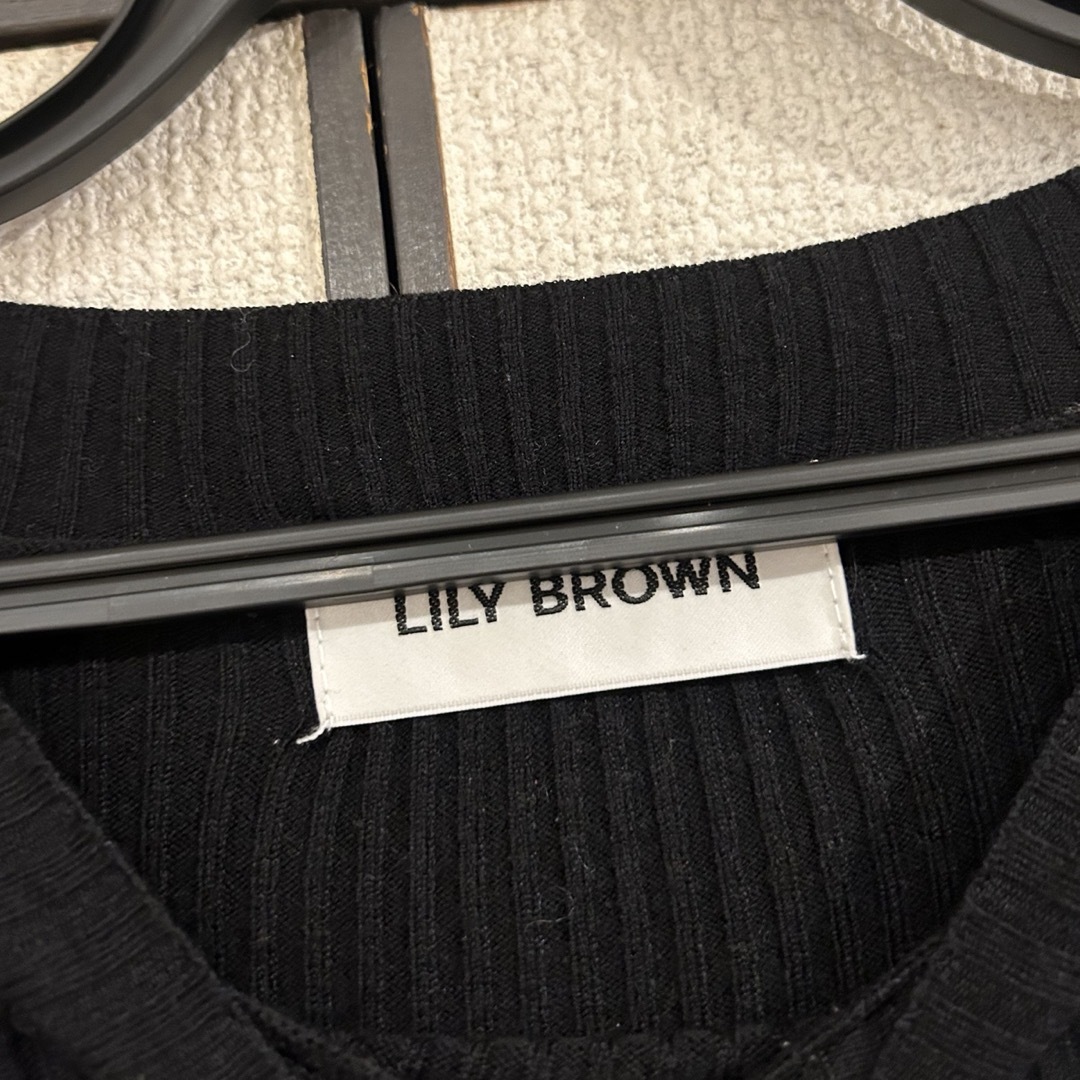 Lily Brown(リリーブラウン)の  LILY BROWNニットコンビチュールワンピース レディースのワンピース(ロングワンピース/マキシワンピース)の商品写真