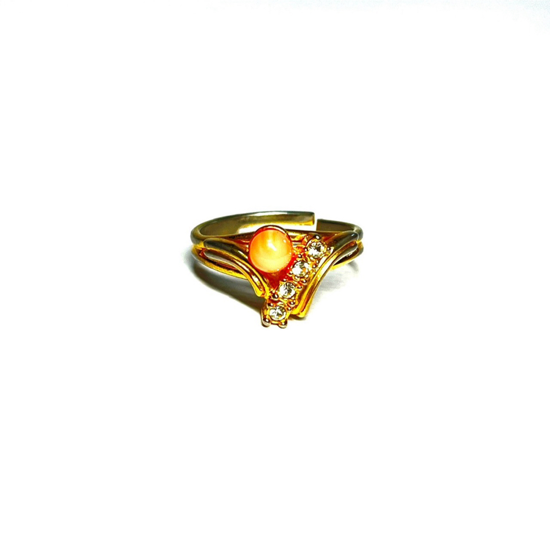 VINTAGE(ヴィンテージ)のローズクォーツ　リング　ゴールド　金　指輪　鑑定済み レディースのアクセサリー(リング(指輪))の商品写真