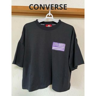 CONVERSE コンバース ドライメッシュ パープルストライプTシャツ 黒