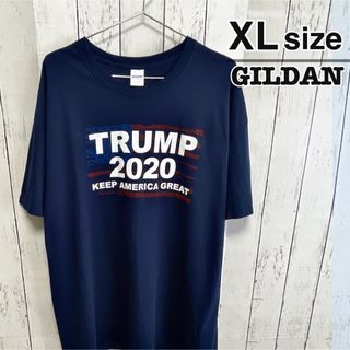 USA古着　GILDAN　Tシャツ　XL　ネイビー　プリント　アメリカ　コットン