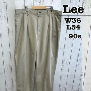 リー(Lee)のLee　90s　メキシコ製　チノパン　コットンパンツ　ベージュグレー　USA古着(チノパン)