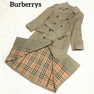 バーバリー(BURBERRY)のバーバリー　トレンチコート　カーキ　S相当　裏地ノバチェック　ベルト付き(トレンチコート)