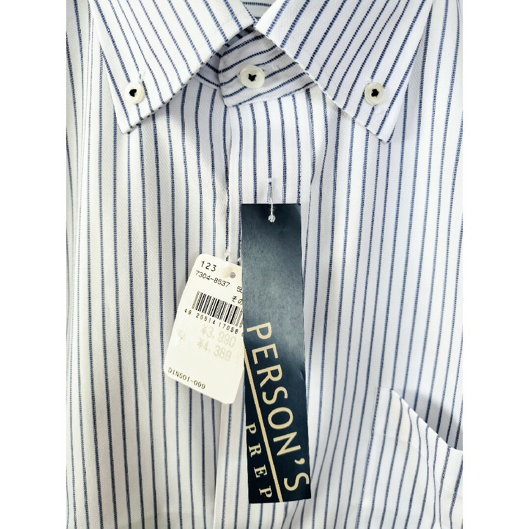 未使用★PERSON’S PREP ビジネスシャツ半袖 L ホワイト/ブルー メンズのトップス(シャツ)の商品写真