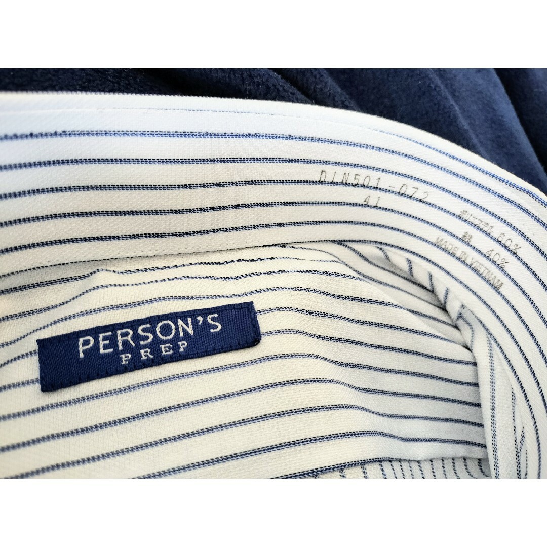 未使用★PERSON’S PREP ビジネスシャツ半袖 L ホワイト/ブルー メンズのトップス(シャツ)の商品写真