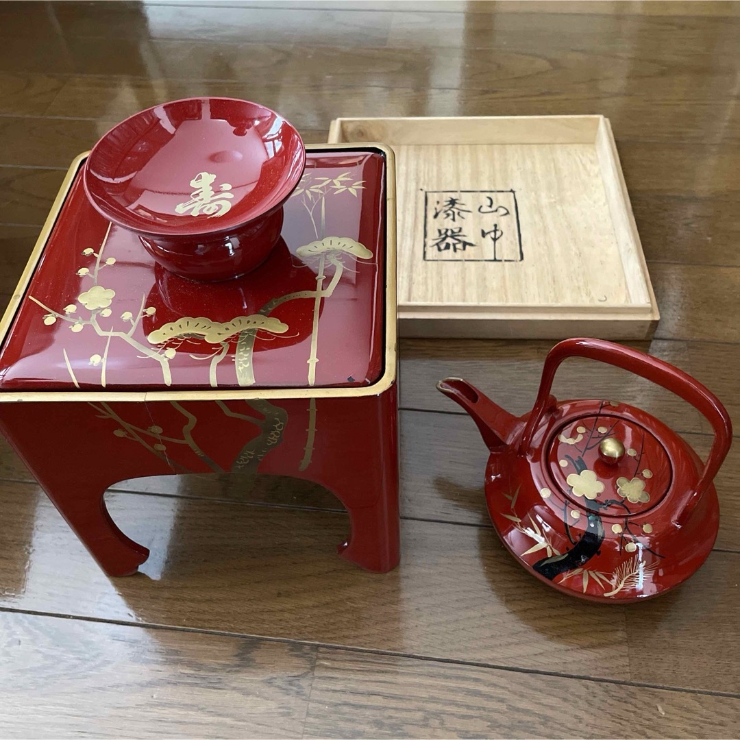 山中漆器　屠蘇器 エンタメ/ホビーの美術品/アンティーク(漆芸)の商品写真